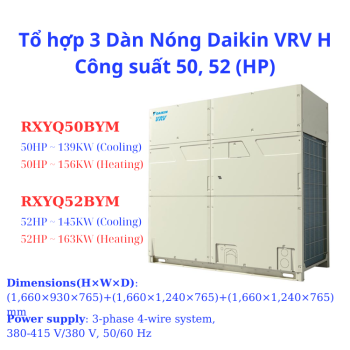 Tổ hợp 3 Dàn Nóng Daikin VRV H 52HP RXYQ52BYM